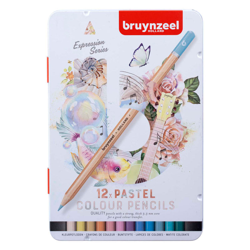 Afbeelding laden in galerijviewer, Bruynzeel expression kleurpotloden pasteltinten blik 12
