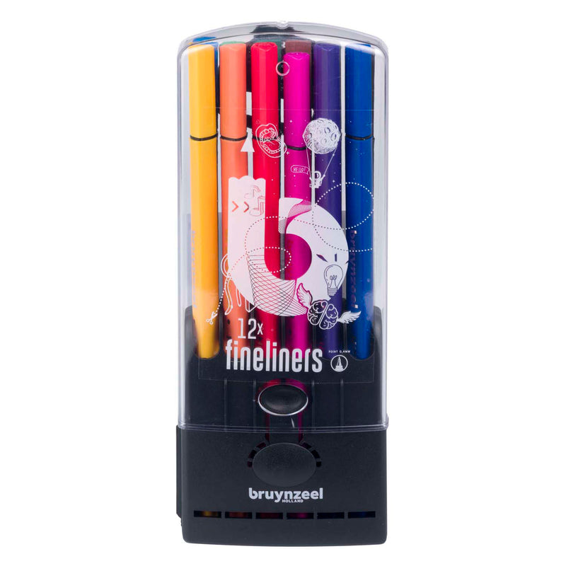 Afbeelding laden in galerijviewer, Bruynzeel teens 12 fineliners met driekantige grip
