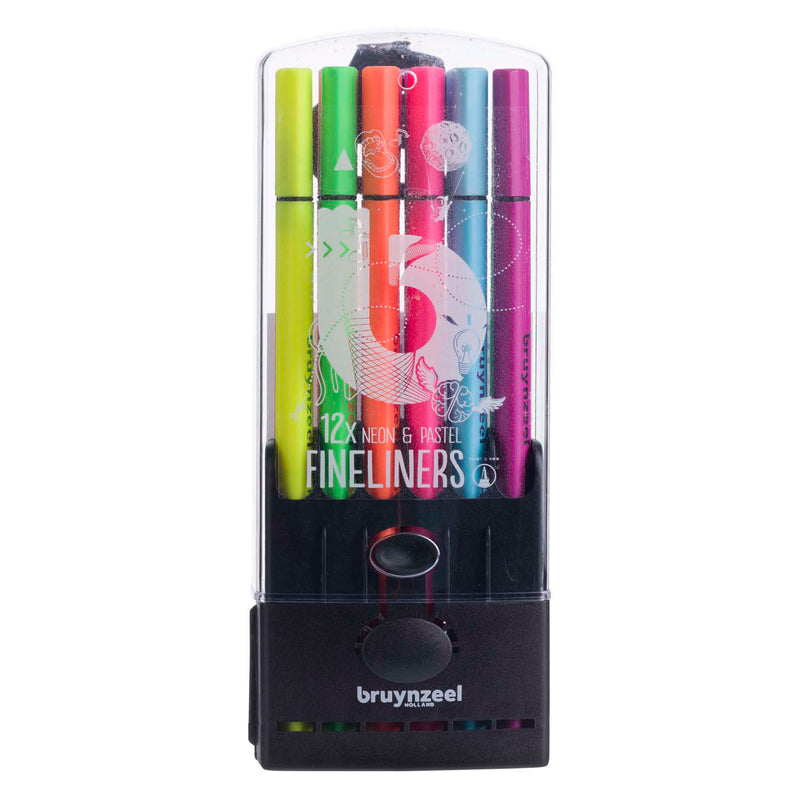 Load image into Gallery viewer, Bruynzeel fineliner set neon pastel, 12 kleuren
