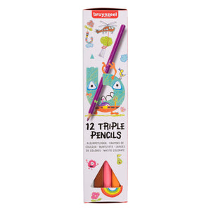 Bruynzeel triple kleurpotloden set 12