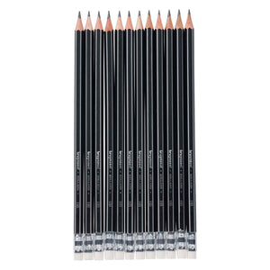 Bruynzeel teens hb grafietpotlood met gumtip set 12