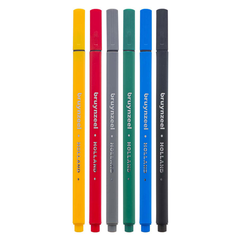 Load image into Gallery viewer, Bruynzeel fineliner set basis 6 kleuren
