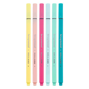Bruynzeel fineliner set licht 6 kleuren