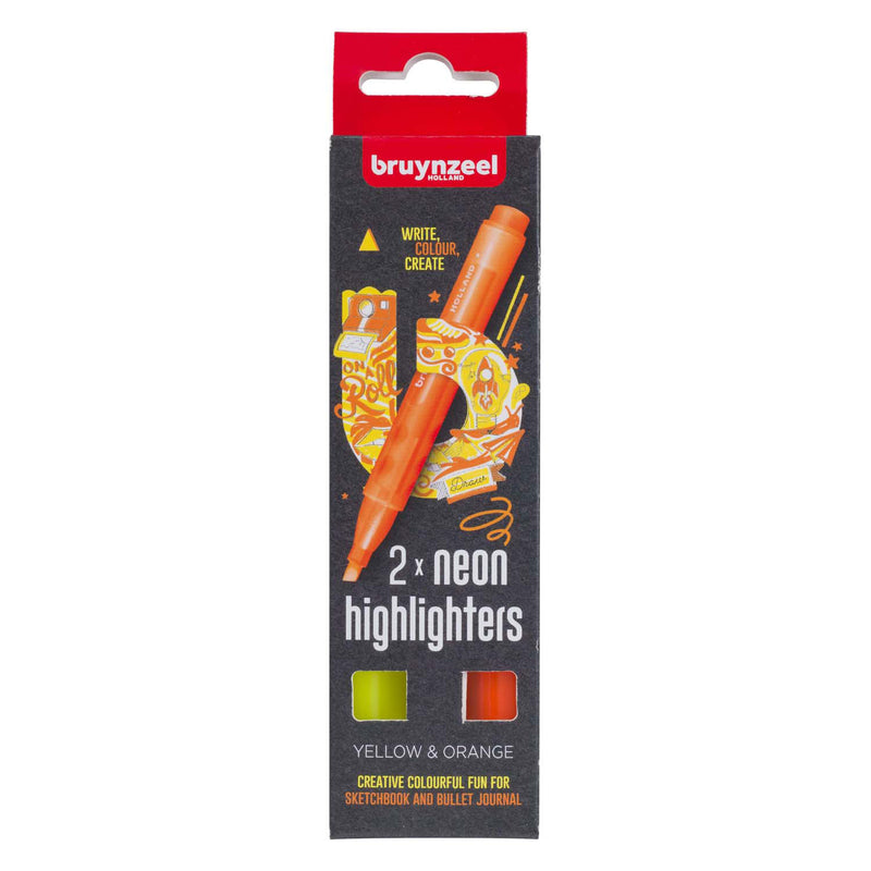 Load image into Gallery viewer, Bruynzeel markeerstiften set 2 kleuren - geel en oranje
