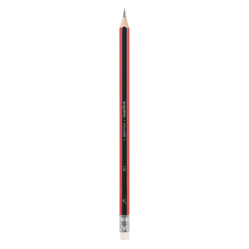 Load image into Gallery viewer, Bruynzeel hb zwart-rood en gum grafietpotlood
