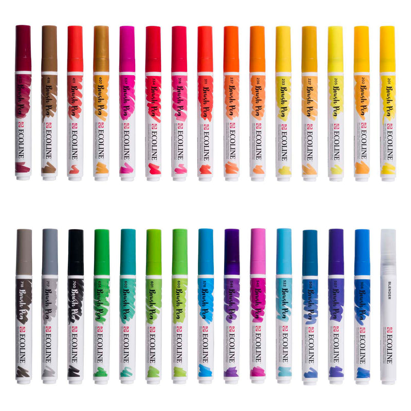 Load image into Gallery viewer, Ecoline brush pen set primair, 30 kleuren
