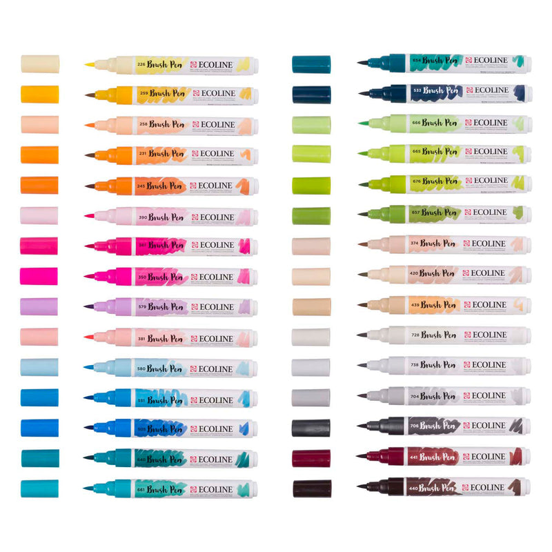 Afbeelding laden in galerijviewer, Bruynzeel ecoline brush pen set additional, 30 kleuren
