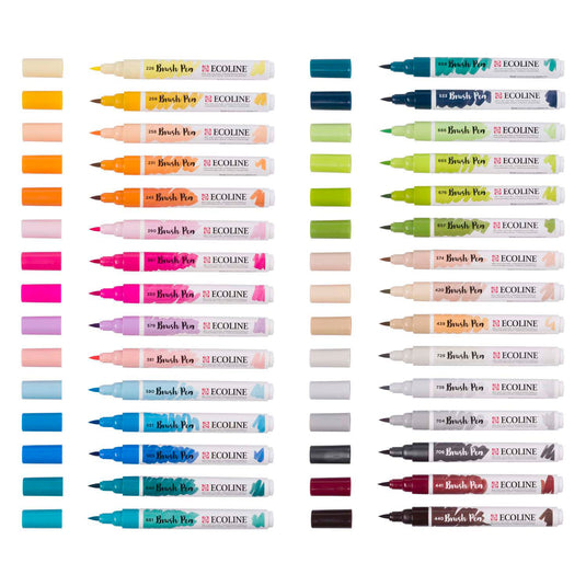 Bruynzeel ecoline brush pen set additional, 30 kleuren