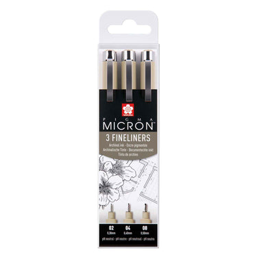 Sakura pigma micron fineliners etui - 3 fineliners - zwart