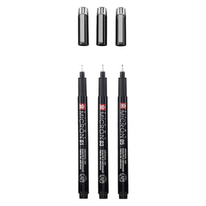 Sakura pigma micron black edition set en gratis etui, 3st