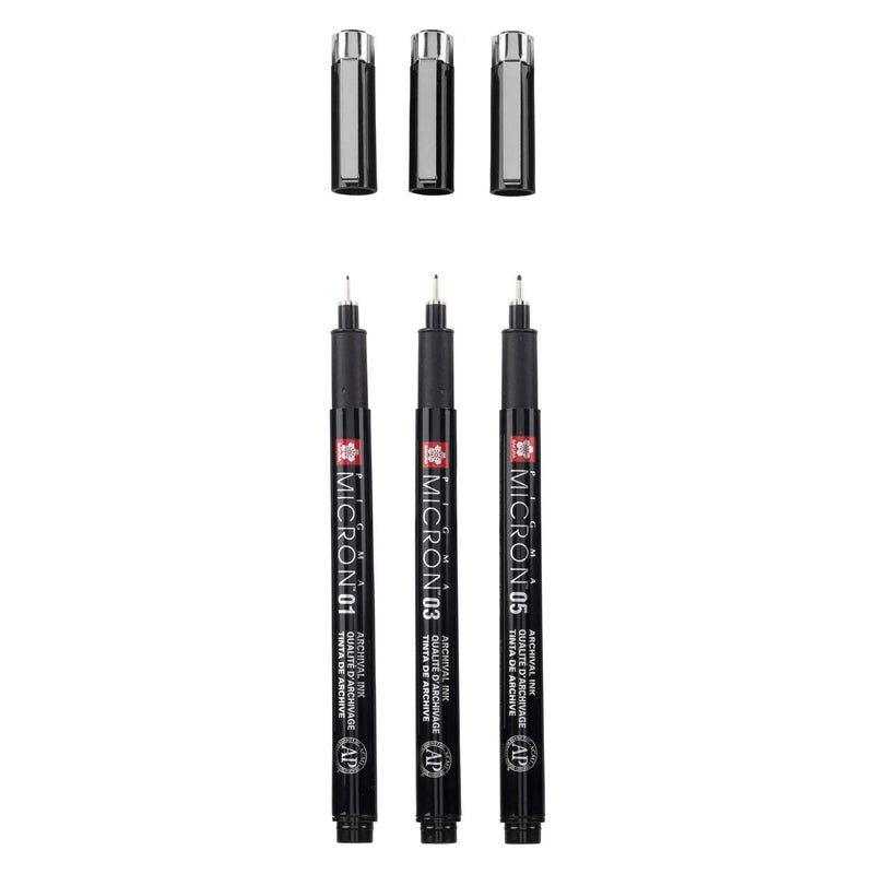 Load image into Gallery viewer, Sakura pigma micron black edition set en gratis etui, 3st
