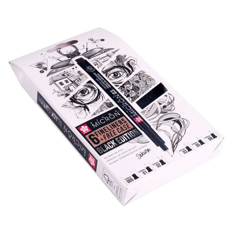 Load image into Gallery viewer, Sakura pigma micron black edition set en gratis etui, 6st
