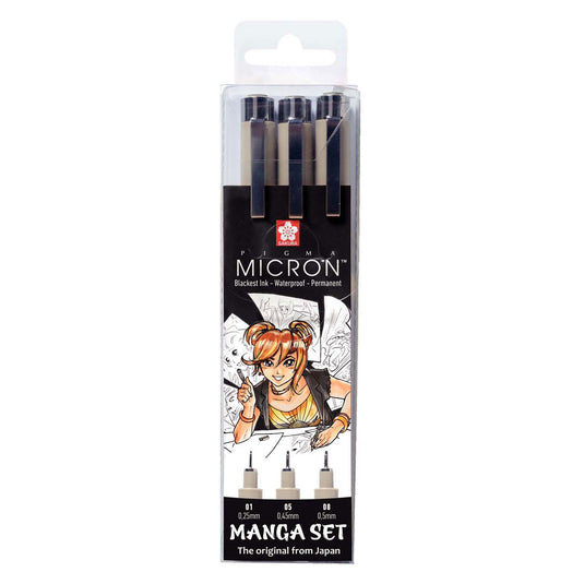 Sakura • pigma micron manga set 3stuks