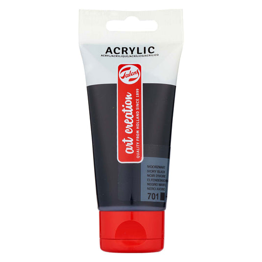 Talens art creation acrylverf tube 75ml ivoorzwart 701