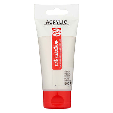 Talens art creation acrylverf tube 75ml zilver 800