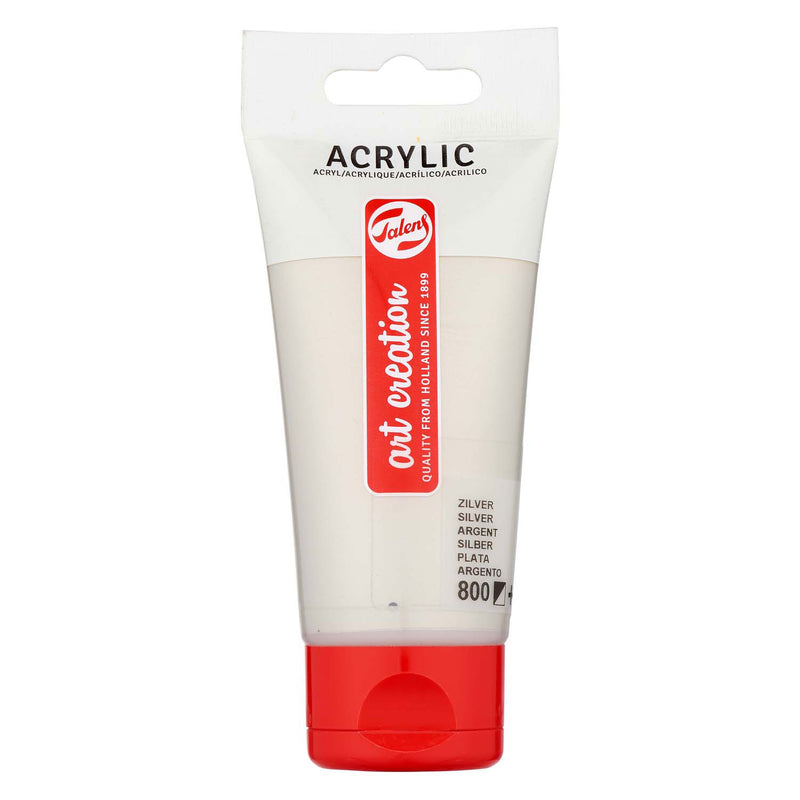 Load image into Gallery viewer, Talens art creation acrylverf tube 75ml zilver 800

