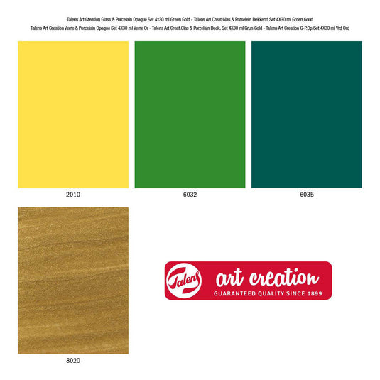 Talens art creation talens art creat.glas porselein dekkend set 4 x 30 ml groen goud