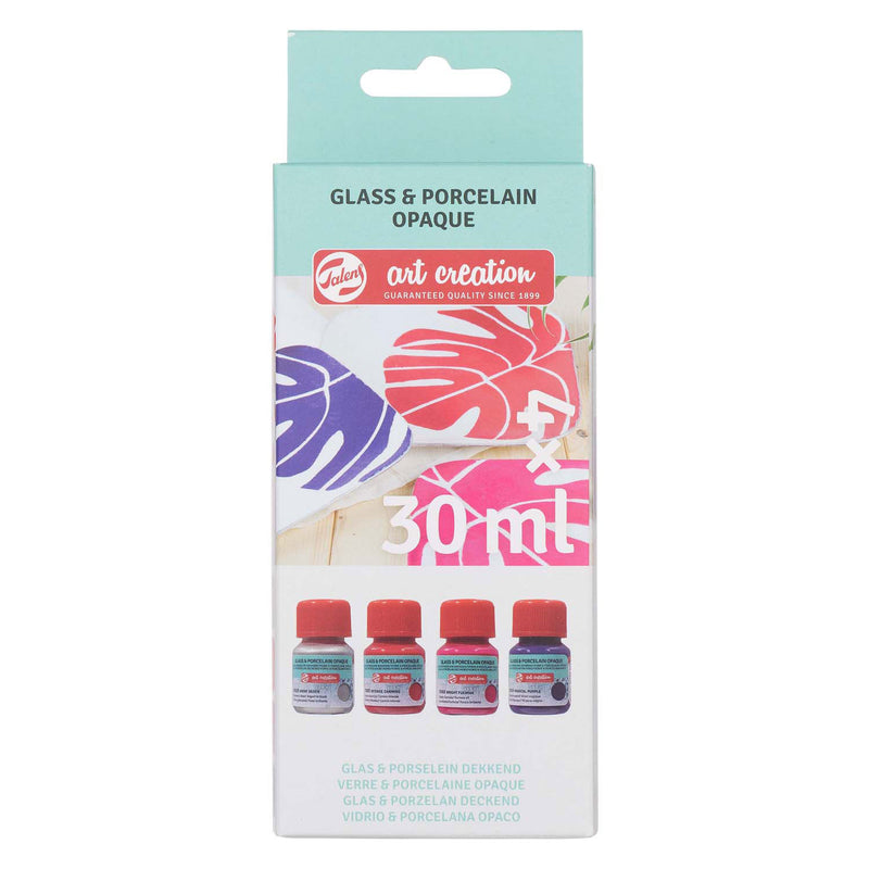 Chargez l'image dans la visionneuse de la galerie, Talens art creation talens art creat.glas porselein dekkend set 4 x 30 ml roze zilver
