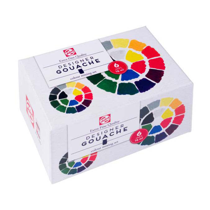 Afbeelding laden in galerijviewer, Talens gouache extra fijn primaire set, 6x16ml flacons
