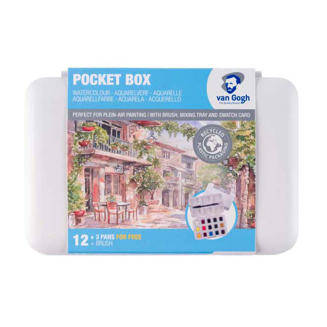 Load image into Gallery viewer, Bruynzeel van gogh aquarelverf pocket box basic kleuren
