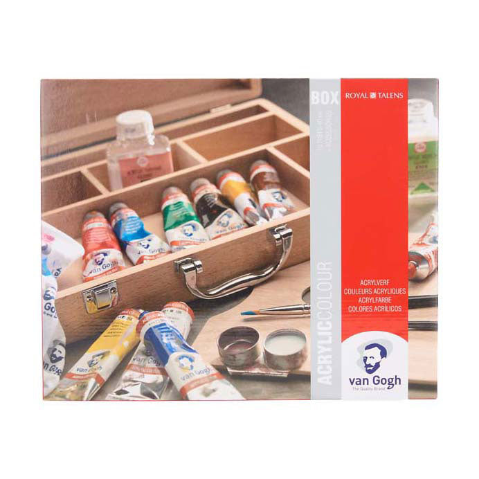 Afbeelding laden in galerijviewer, Van gogh acrylverf in kist basic met 10 kleuren in tubes van 40 ml + accessoires
