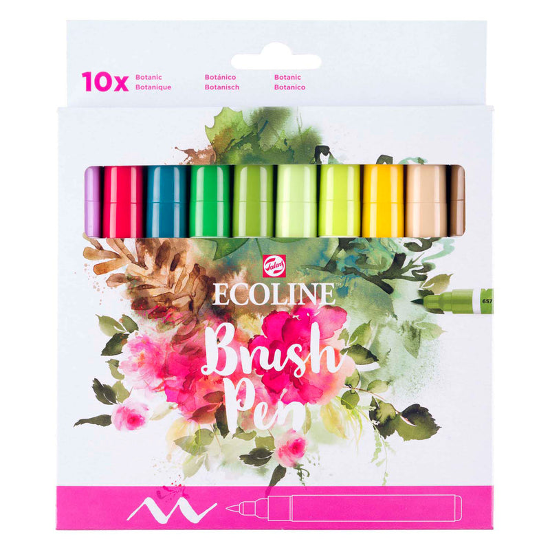 Afbeelding laden in galerijviewer, Ecoline brush pen set botanisch, 10 kleuren
