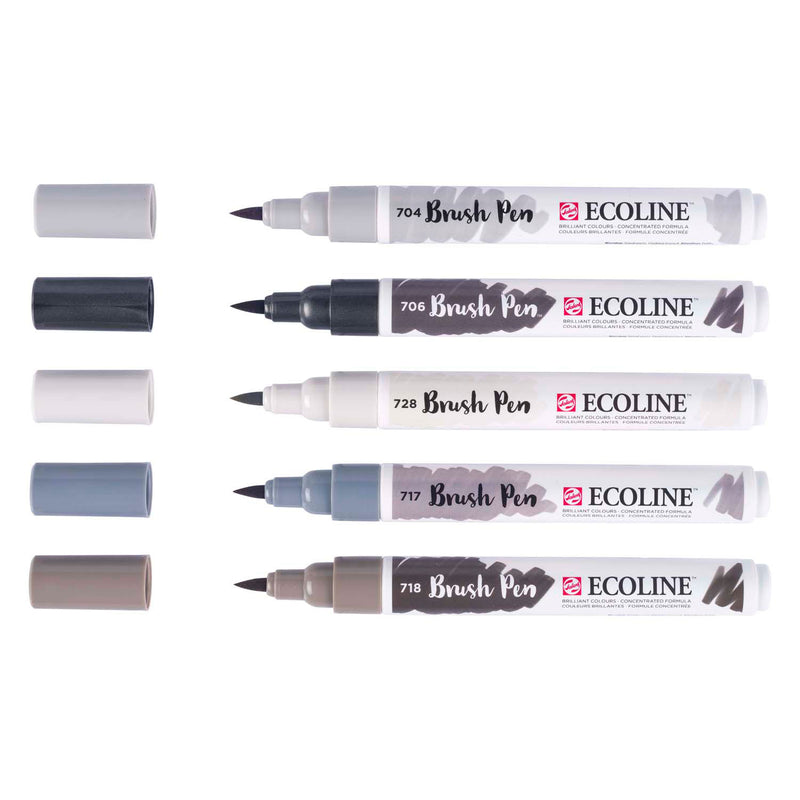 Afbeelding laden in galerijviewer, Ecoline brush pen set schaduw| 5 colours
