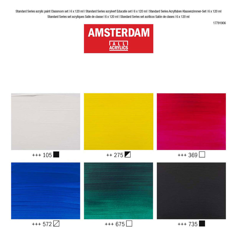Afbeelding laden in galerijviewer, Amsterdam standard series acrylverf educatie set | 6 x 120 ml
