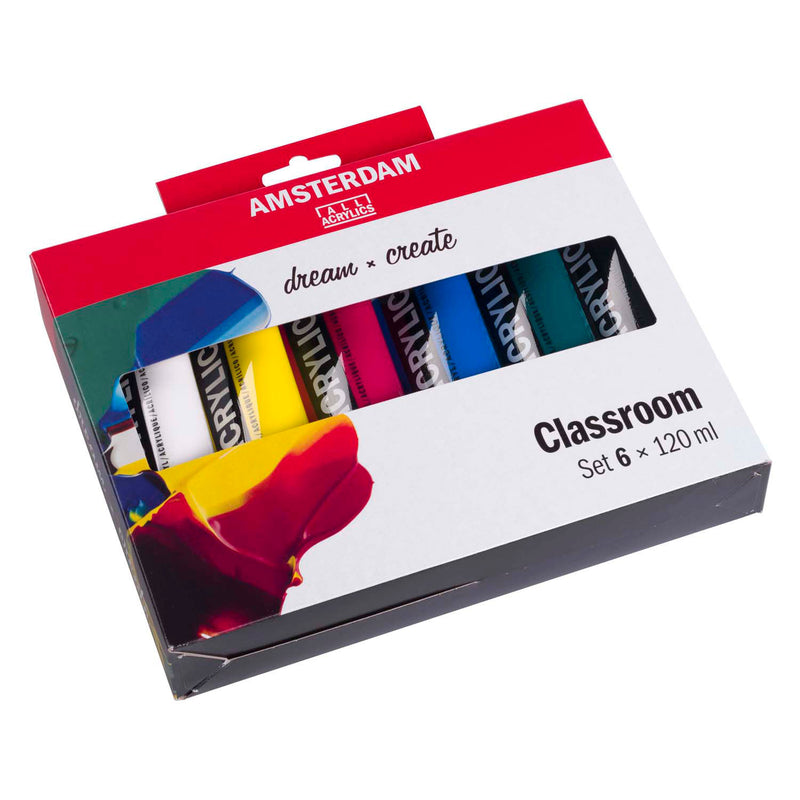 Afbeelding laden in galerijviewer, Amsterdam standard series acrylverf educatie set | 6 x 120 ml
