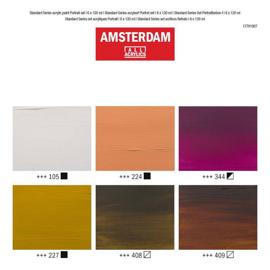 Amsterdam standard series acrylverf portret set | 6 x 120 ml