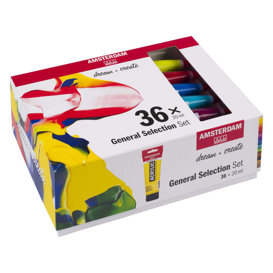 Amsterdam standard series acrylverf algemene selectie set 20ml, 36dlg.