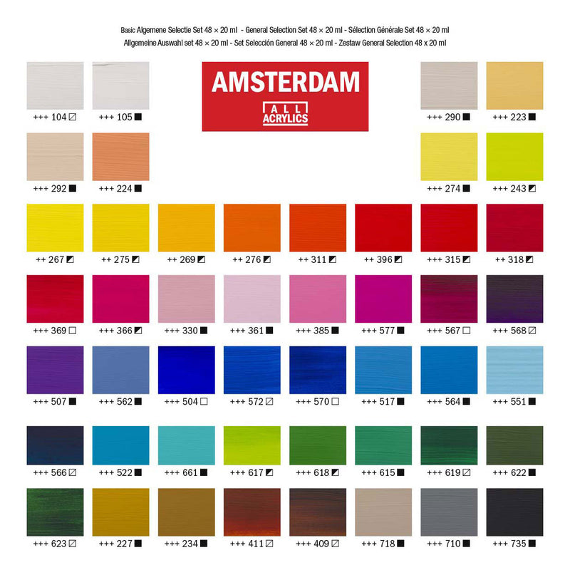 Cargue la imagen en el visor de la galería, Amsterdam standard series acrylverf algemene selectie set | 48 × 20 ml
