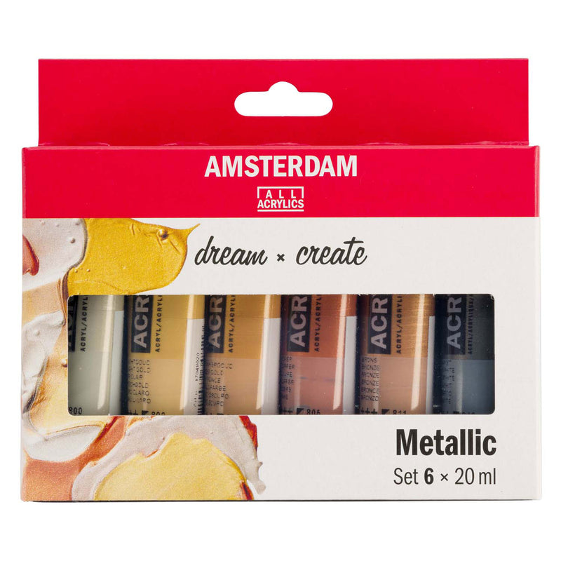 Afbeelding laden in galerijviewer, Amsterdam standard series acrylverf metallic set | 6 × 20 ml
