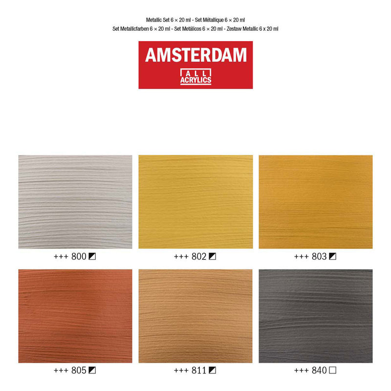 Afbeelding laden in galerijviewer, Amsterdam standard series acrylverf metallic set | 6 × 20 ml
