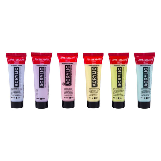Bruynzeel amsterdam standard series acrylverf pastel set 20ml, 6dlg.
