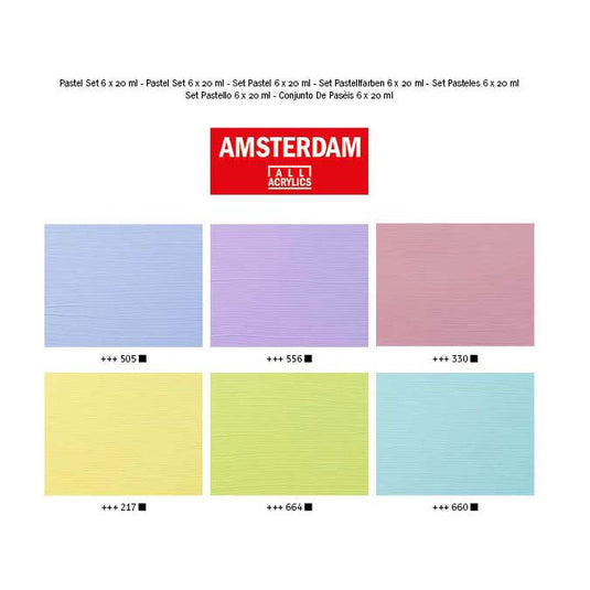 Bruynzeel amsterdam standard series acrylverf pastel set 20ml, 6dlg.
