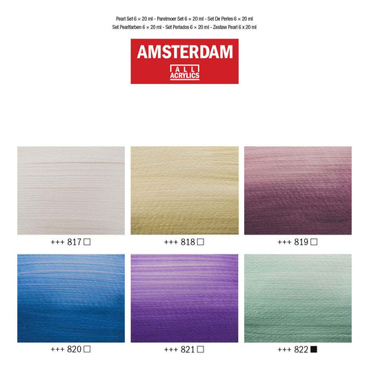 Bruynzeel amsterdam standard series acrylverf parelmoer set 20ml, 6dlg.