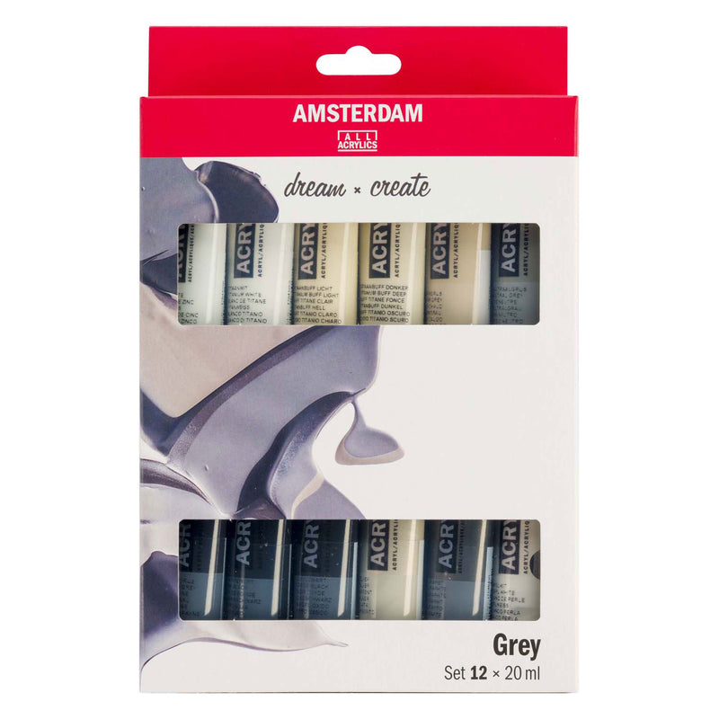 Load image into Gallery viewer, Bruynzeel amsterdam standard series acrylverf grijze set 20ml, 12dlg.
