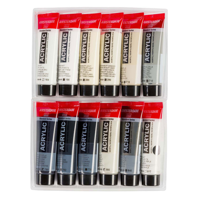 Load image into Gallery viewer, Bruynzeel amsterdam standard series acrylverf grijze set 20ml, 12dlg.

