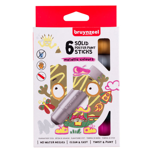 Bruynzeel plakkaatverf sticks metallic, 6st.