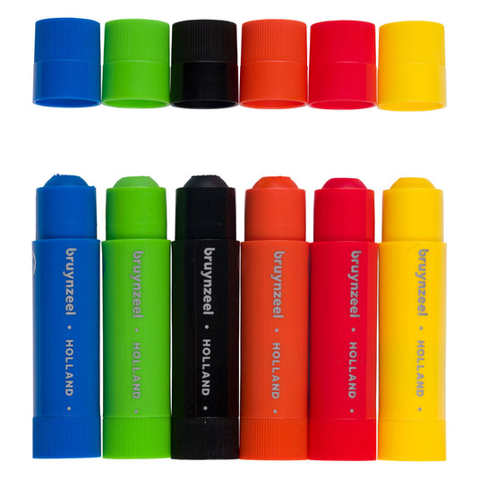Bruynzeel plakkaatverf sticks set basic | 6 kleuren