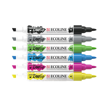 Talens ecoline duotip markers basisset, 6dlg.