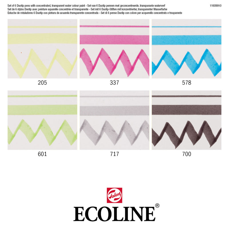 Load image into Gallery viewer, Ecoline duotip markers basisset, 6dlg.
