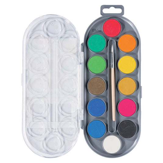 Bruynzeel waterverf 12 kleuren met penseel | 3 stuks