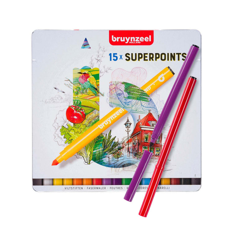 Load image into Gallery viewer, Bruynzeel viltstiften superpunt, 15st.
