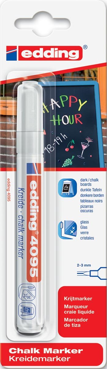 Edding krijtmarker e-4095 wit (1 stuk op blister)