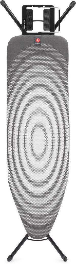 Brabantia strijkplank b - voor strijkijzer - 124 x 38 cm - titan oval