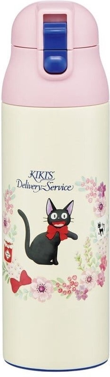 Skater ghibli - kiki's vliegende koeriersdienst - jiji bloemenkrans thermosfles 500ml