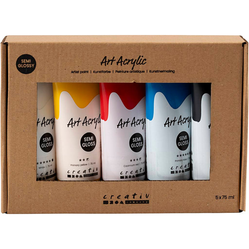 Load image into Gallery viewer, Pigment art https: www.cchobby.nl acryl-verf-color-school-semi-glanzend-diverse-kleuren-5x75-ml-1-doos
