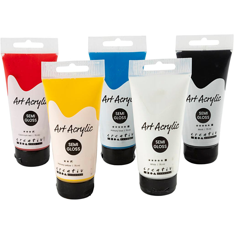 Load image into Gallery viewer, Pigment art https: www.cchobby.nl acryl-verf-color-school-semi-glanzend-diverse-kleuren-5x75-ml-1-doos
